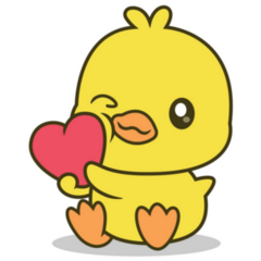 Kawaii Love Duck Sticker