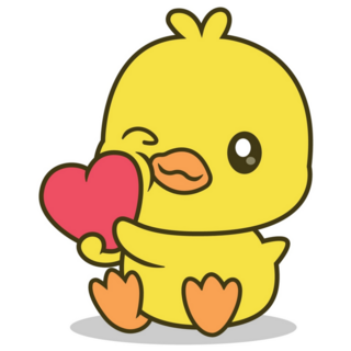 Kawaii Love Duck Sticker