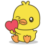 Kawaii Love Duck Sticker