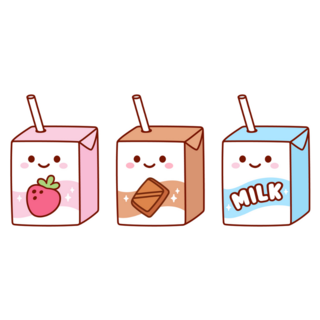 Kawaii Milk Boxes Sticker