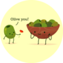Kawaii Olive You Sticker