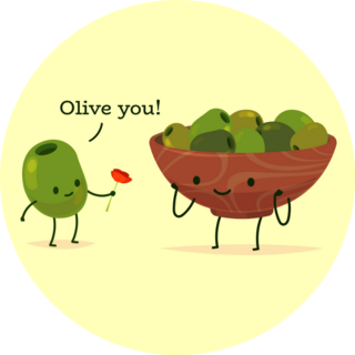 Kawaii Olive You Sticker