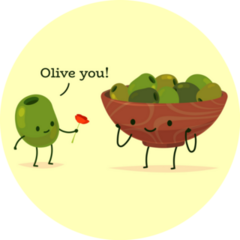 Kawaii Olive You Sticker