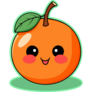 Kawaii Orange On Green Sticker