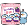 Kawaii Penguin Blueberry Sticker
