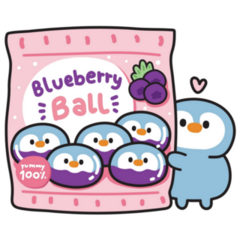 Kawaii Penguin Blueberry Sticker
