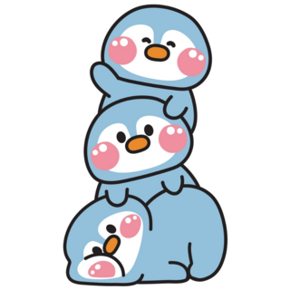 Kawaii Penguin Stack Sticker