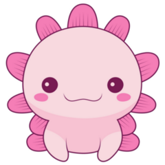 Kawaii Pink Axolotl Sticker