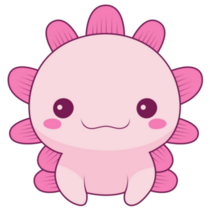 Kawaii Pink Axolotl Sticker