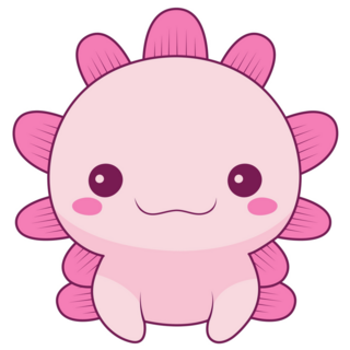 Kawaii Pink Axolotl Sticker