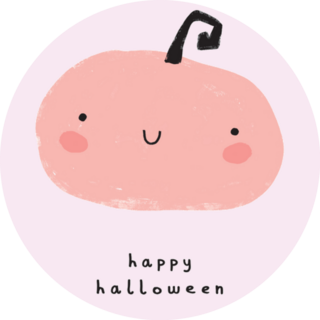 Kawaii Pink Happy Halloween Pumpkin Sticker