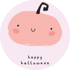 Kawaii Pink Happy Halloween Pumpkin Sticker