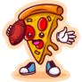 Kawaii Pizza Football Player Sticker