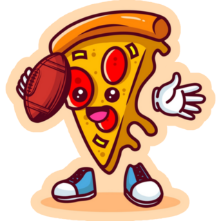 Kawaii Pizza Football Player Sticker