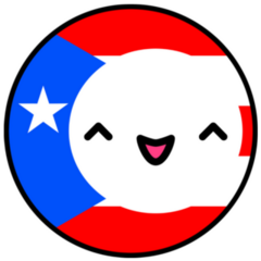 Kawaii Puerto Rico Flag Smile Cute Cartoon Sticker