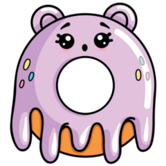 Kawaii Purple Donut Sticker