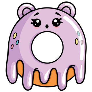 Kawaii Purple Donut Sticker