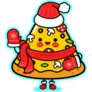 Kawaii Santa Pizza Sticker