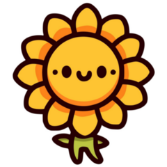 Kawaii Sunflower Sticker