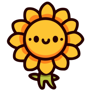 Kawaii Sunflower Sticker