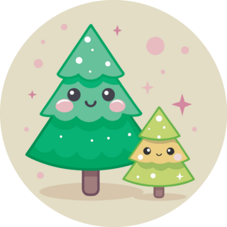 Kawaii Trees Sticker 