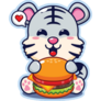 Kawaii White Tiger Sticker
