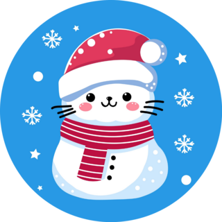Kawaii Winter Cat Sticker