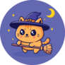 Kawaii Witch Cat Sticker