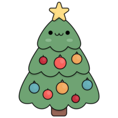 Kawaii Xmas Tree Sticker