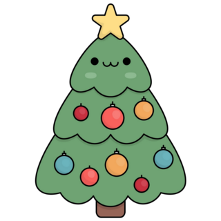 Kawaii Xmas Tree Sticker