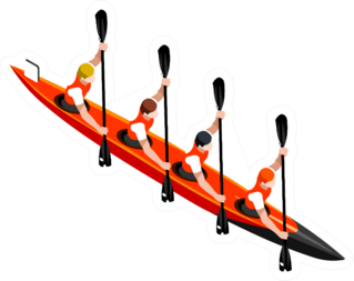 Kayak Sprint Four Sportsman Rowing Sticker