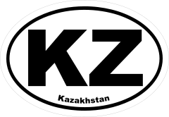 Kazakhstan Kz Oval Sticker