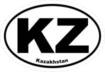 Kazakhstan Kz Oval Sticker