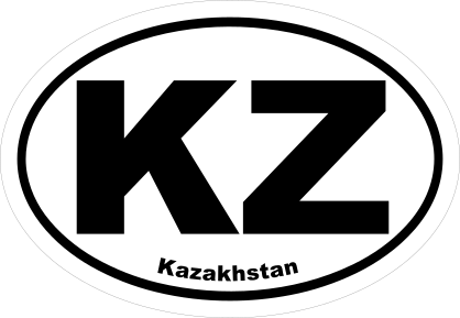 Kazakhstan Kz Oval Sticker