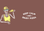 Keep Calm And Enjoy Pizza Skeleton Sticker