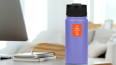 Keep Calm And Fly On Sticker on a Water Bottle (New) example