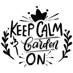Keep Calm And Garden On Lettering Sticker