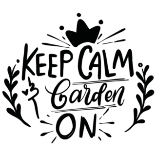 Keep Calm And Garden On Lettering Sticker