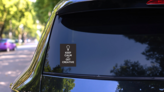 Keep Calm And Get Creative Sticker on a Rear Car Window (New) example