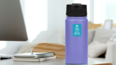 Keep Calm And Go To School Sticker on a Water Bottle (New) example