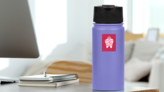 Keep Calm And See Your Dentist Sticker on a Water Bottle (New) example