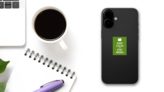 Keep Calm And Stay Weird Sticker on a Phone (New) example