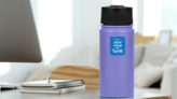 Keep Calm And Travel Sticker on a Water Bottle (New) example