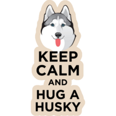 Keep Calm Hug Husky Sticker