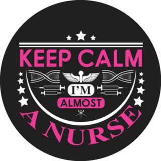 Keep Calm Im Almost A Nurse Typographic Sticker