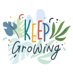 Keep Growing Typography with Tropical Leaves Sticker