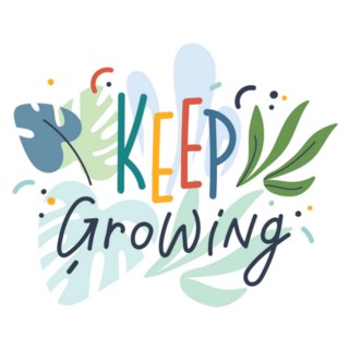 Keep Growing Typography with Tropical Leaves Sticker