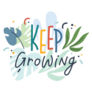 Keep Growing Typography with Tropical Leaves Sticker