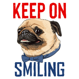 Keep Smiling Pug Sticker