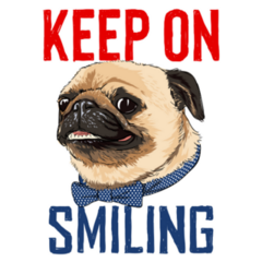Keep Smiling Pug Sticker